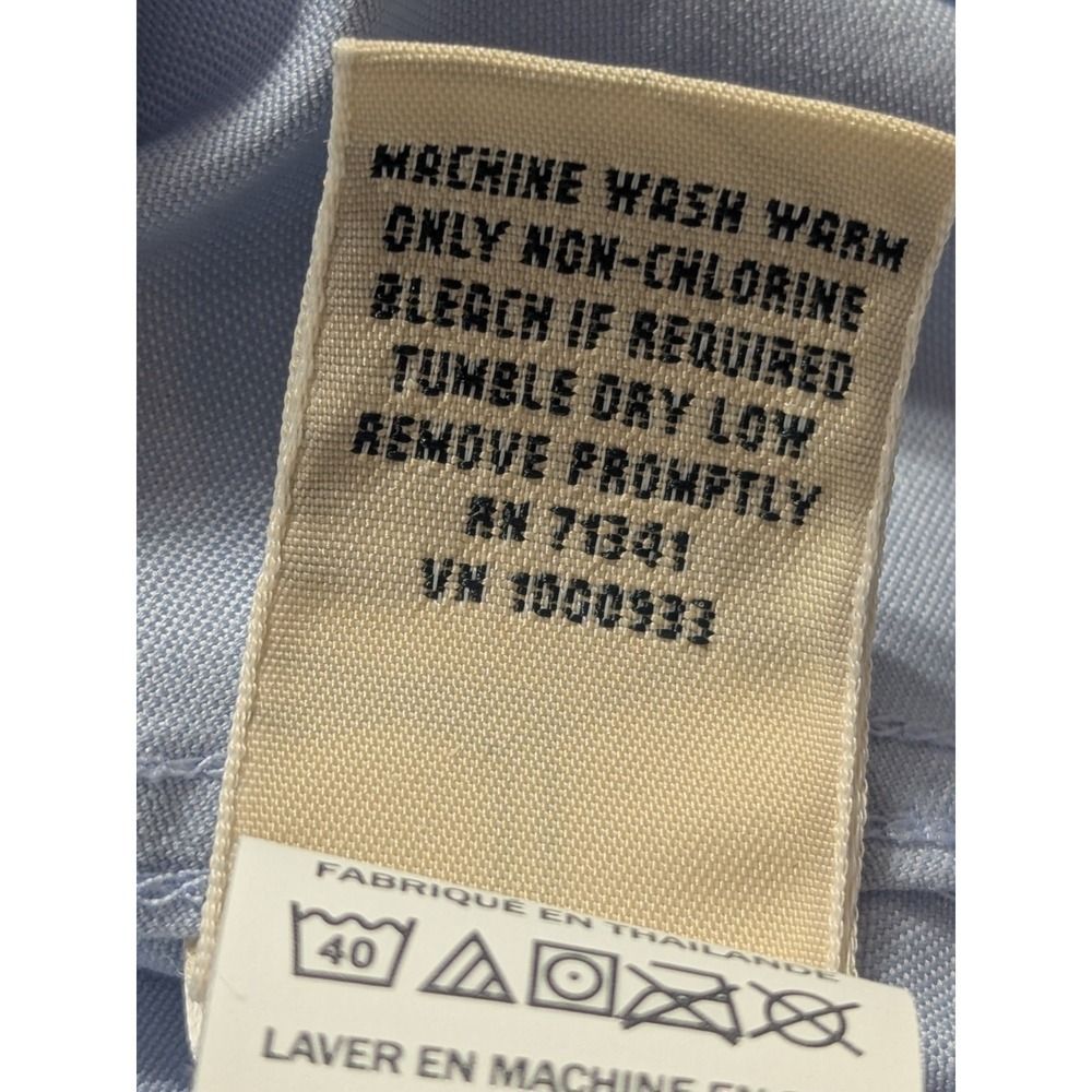 L.L.Bean Wrinkle Free Shirt Womens 1X Blue Cotton Button Front Office - Picture 6 of 16